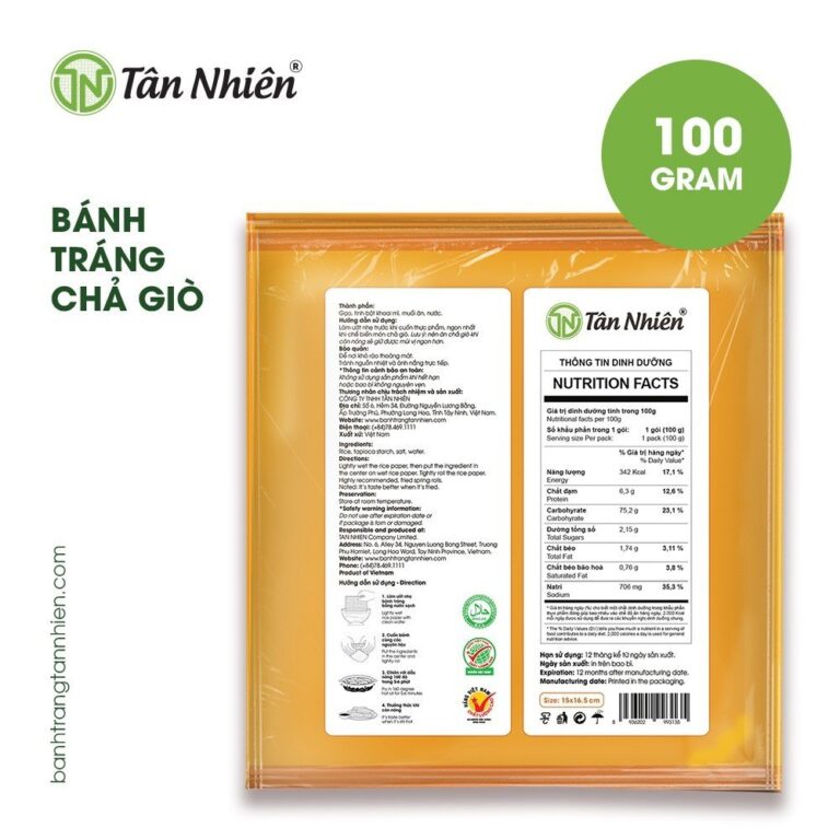 Bánh Tráng Chả Giò Tân Nhiên 100g - Tây Ninh